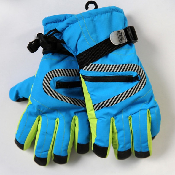 Children's Ski Gloves Winter Windproof Waterproof Zipper Anti Slip