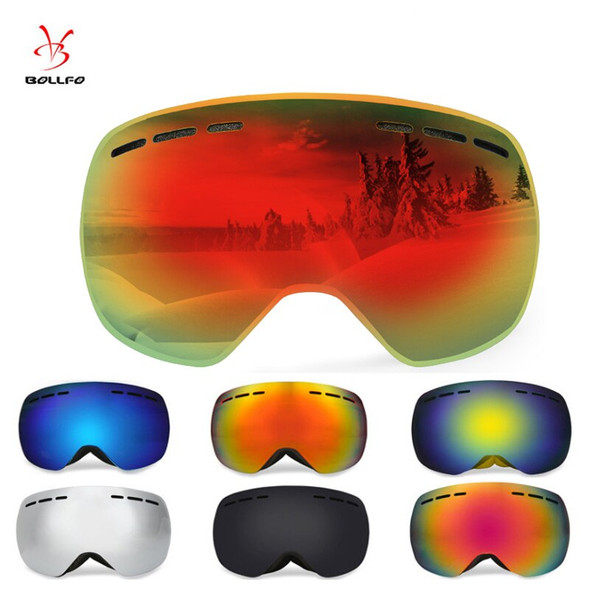 Double Layers Uv400 Anti-fog Big Frameless Ski Glasses Skiing Snow