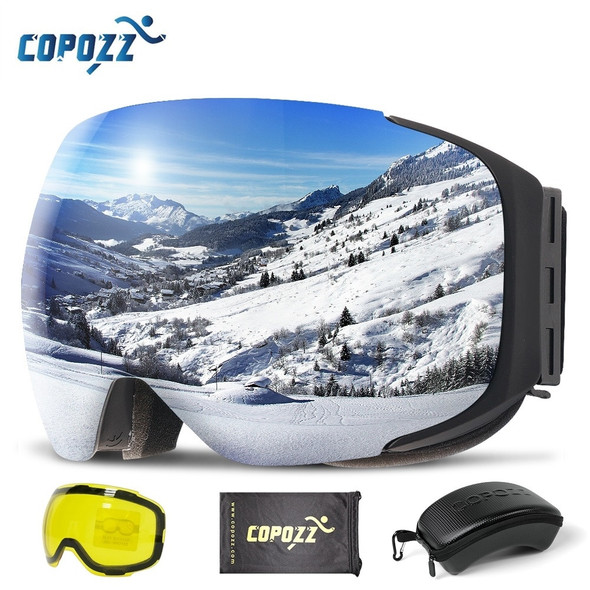 Copozz Magnetic Ski Goggles With 2s Quick-change Lens And Case Set