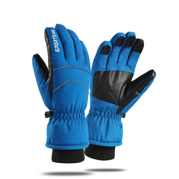 Ski Gloves Waterproof Fabric Finger Touch Screen Add Soft Velvet