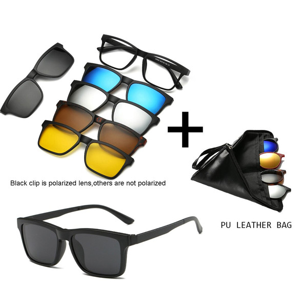 Magnet Sunglasses Clip On Glasses Uv400 Hiking 5 Lens Polarized Magnet Sunglasses Clip On Glasses Uv400 Hiking 5 Lens Polarized