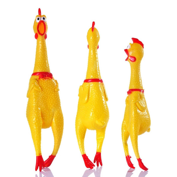 Durable Waterproof Rubber Chicken Scream Toy Chicken Squeeze Sound For Dogs Cat Durable & Funny Squeaky Yellow Rubber Chicken