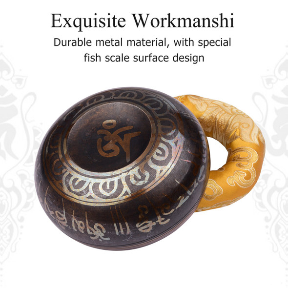 Muslady Tibetan Singing Bowl Set with 12.5cm/5inch Handmade Metal