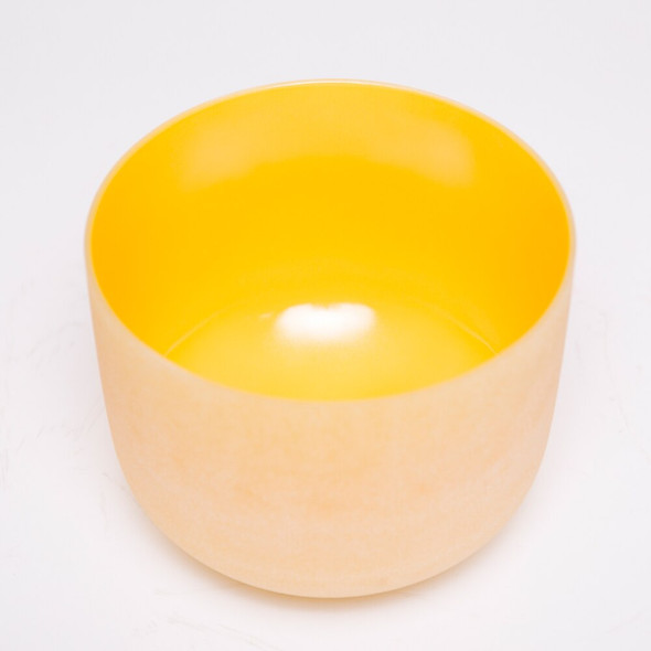 8" Note E Solar Plexus Chakra Inside Yellow Colored Frosted Quartz