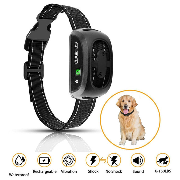 ABQP Anti Bark Dog Collar Rechargeable Anti Barking Device Harmless Waterproof Dog Training Shock Collar Dog Accessories