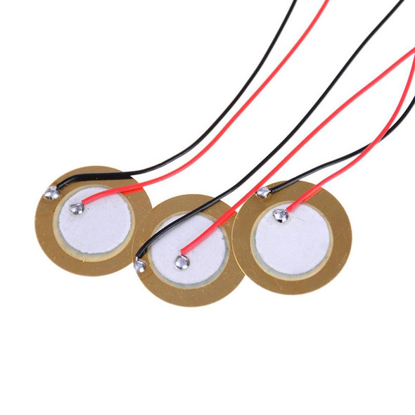 15Pcs Piezo Pickup 20mm Piezo Amplifiers Discs With 10" Leads Contact