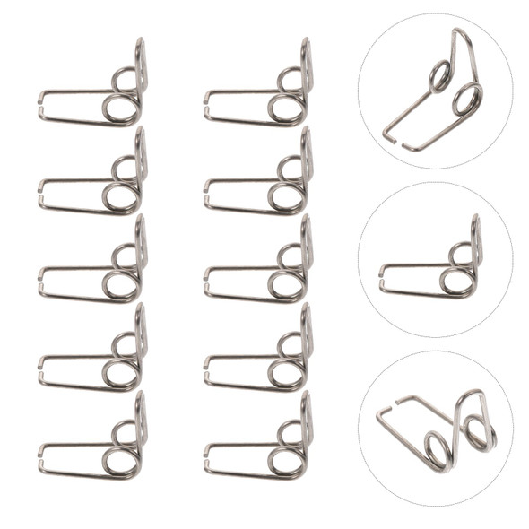 10 Pcs Water Key Spring Silver Accessories Trumpet Drain Clique