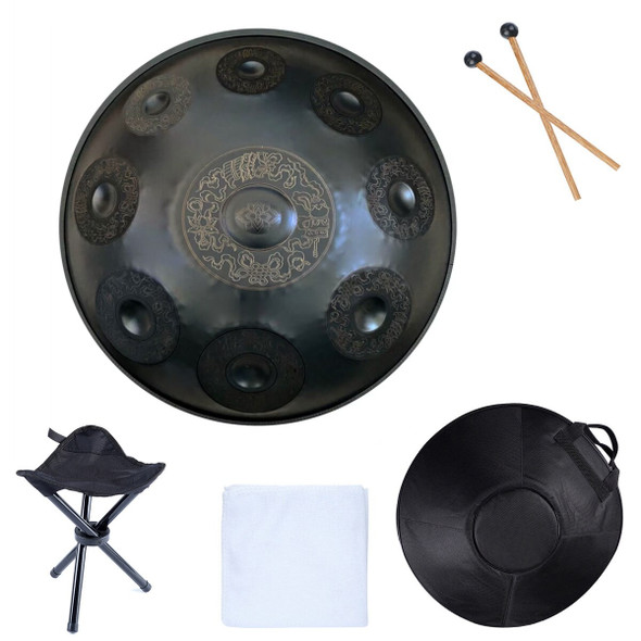 Handpan Drum D Minor 9/10 Notes Steel Tongue Drum 440Hz Rav for