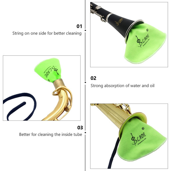 2 Pcs Cleaning Kit Musical Instrument Cloth Clarinet Sax Supply