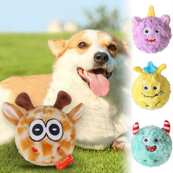 1PC Pets Monster Plush Toys Squeaky Dog Chew Balls 2 In1 Funny Puppy Ball Electronic Toy For Puppy Entertainment Intelligence
