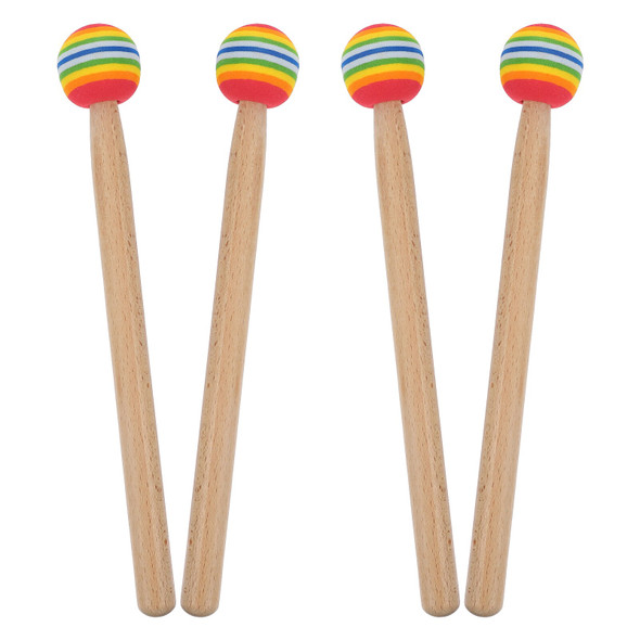 4 Pcs Lollipop Drum Instrument Stick Mini Toy Tambourine Percussion