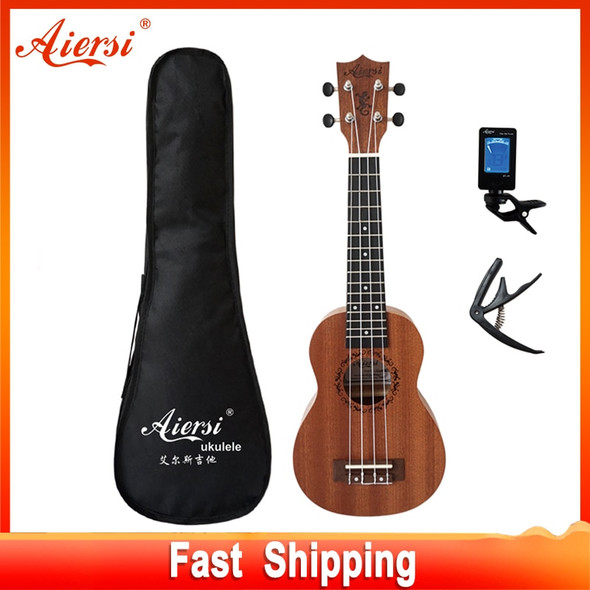 Aiersi full pack 21 inch ukelele mahogany Soprano gecko ukulele guitar