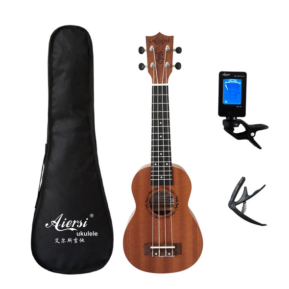 Aiersi full pack 21 inch ukelele mahogany Soprano gecko ukulele guitar