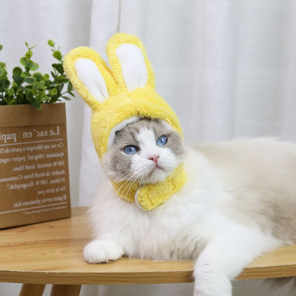 Cute Cat Cap Pet Cat Bunny Headgear Kitten Puppy Cospaly Costume Funny Dog Cat Hat for Christmas Party Rabbit Ears Pet Headwear