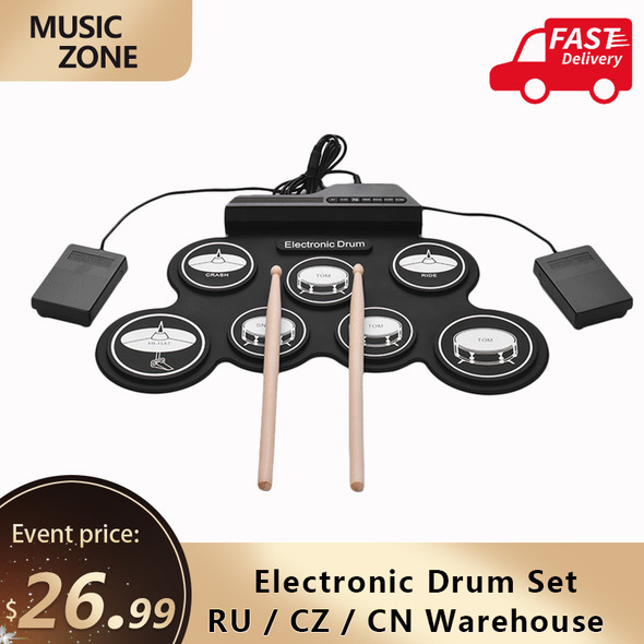 Drum Electronic Drum Set Compact Size Usb Folding Silicon Drum Pad