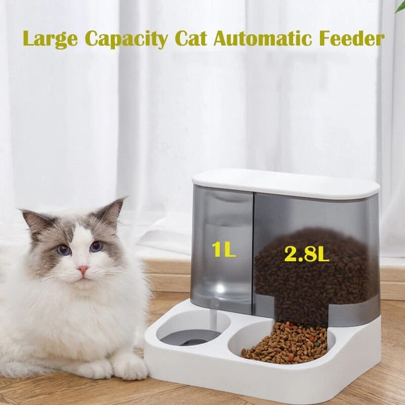 Large Capacity Automatic Cat Food Dispenser Drinking Water Bowl Pet Supplies Wet and Dry Separation Dog Food Container