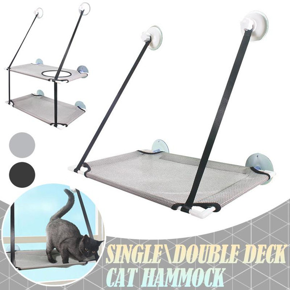 Double Layer Cat Hammock Cat Hanging Bed Pet Hammock Window Hammock with Mounted Suction Cups Perch Bed