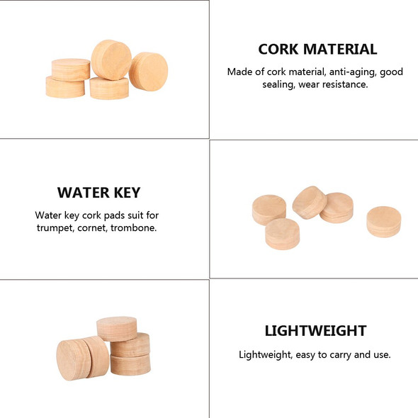 5 Pcs Trombone Plug Cork Corks Trumpet Pad Repairing Small Spit Valve