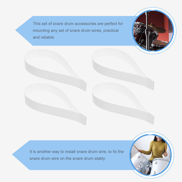 Snare Drum Wire Fixing Strap Mounting Straps Parts Tools PET Snare Drum Wire Fixing Strap Mounting Straps Parts Tools PET