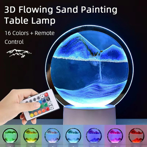 Creative 3d Quicksand Painting Table Lamp Dynamic Hourglass Usb Led