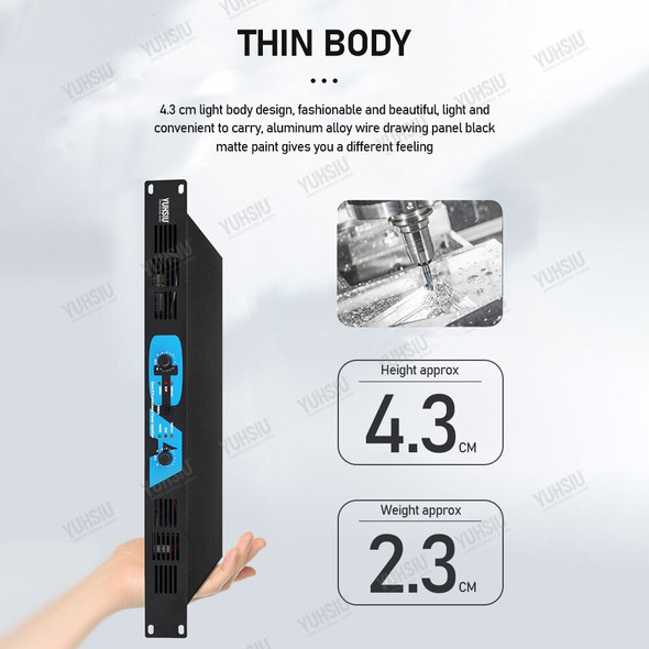 Yuhsiu Professional 1u High Power 400w*2 Amplifier 2 Channels Audio