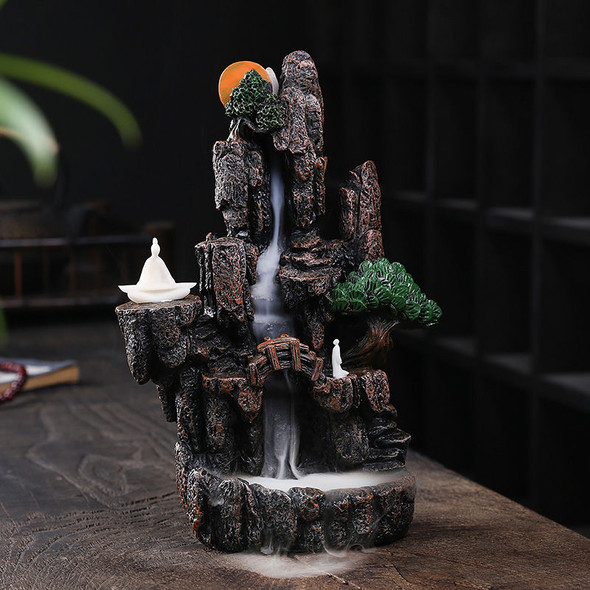 Zen Alpine Flowing Water Backflow Incense Burner Home Decoration