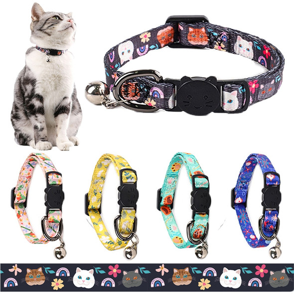 Cat Collar Adjustable with bells Ins Design Comfortable Safety Buckle Anti-choking fashion Ethnic Jacquard Cat Pet Supplies