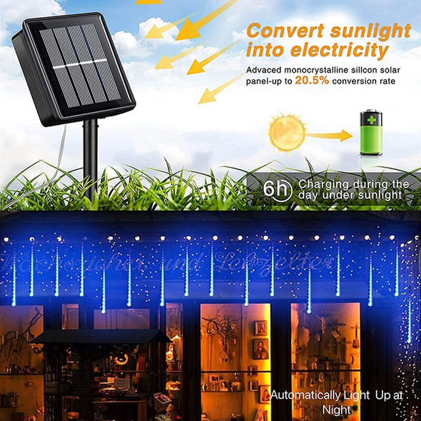 Solar LED Meteor Shower Light Outdoor Waterproof Holiday String Light