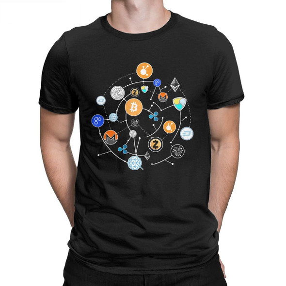 Bitcoin BTC Crypto Currency T Shirt Men Cryptocurrency Pure Cotton Tee