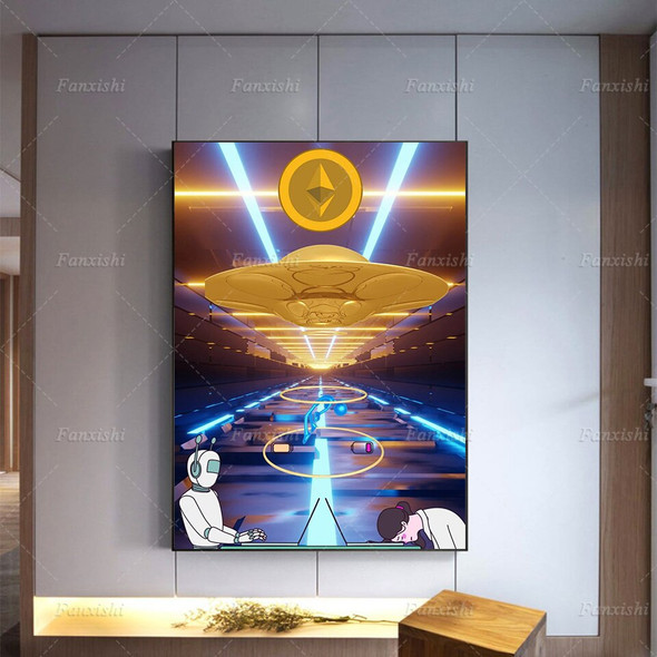 Home Decor Hd Prints Poster Crypto Currency Quote Alien Magic Canvas