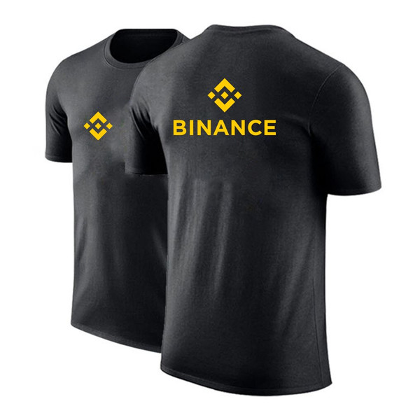 Binance Crypto 2023 Men's New Summer Hot Solid Color Cotton Round Neck