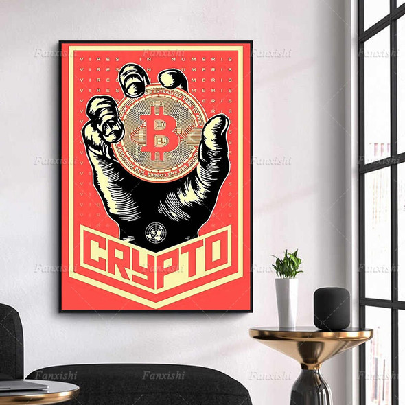 Hd Prints Canvas Painting Wall Art Bitcoin Crypto Poster Modern