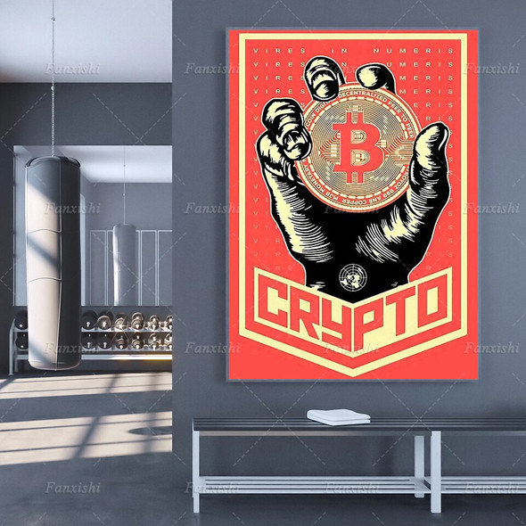 Hd Prints Canvas Painting Wall Art Bitcoin Crypto Poster Modern