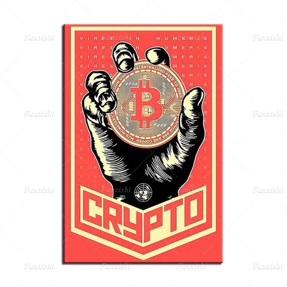 Hd Prints Canvas Painting Wall Art Bitcoin Crypto Poster Modern