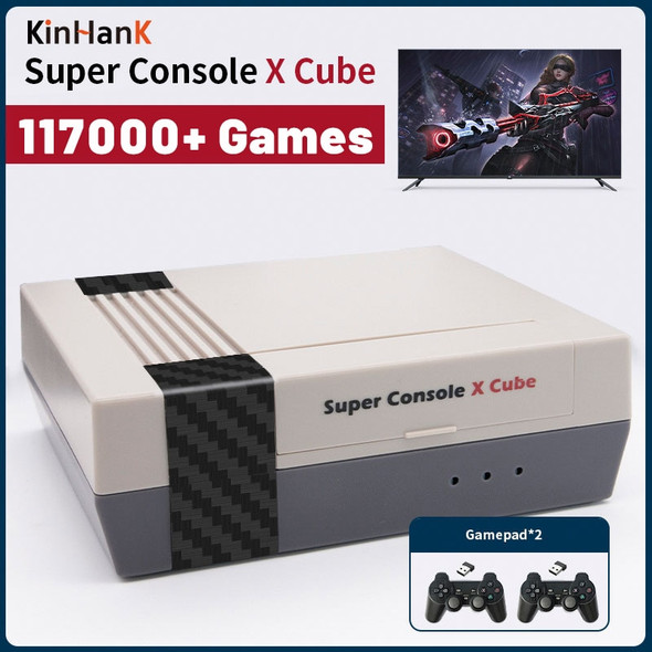 Retro Games for MAME/DC/ARCADE 117000+ Games Super Console X Cube 4K Mini TV Box Video Game Console With 2.4G Wireless Gamepads