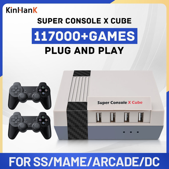 Retro Super Console X Cube Video Game Console with 117000+ Games 63+ Emulator S905 Chip for DC/MAME/ 4K HD Arcade Series