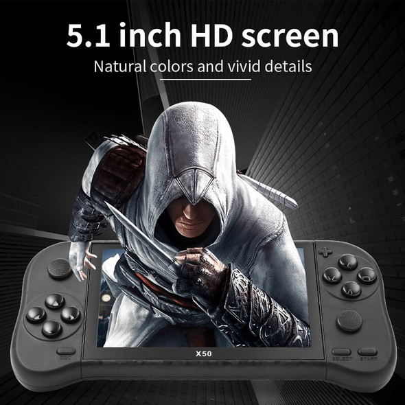 X50 5.1 inch screen 6800 game inbuilt support 10 emulators video game player retro classic handheld game console X50 5.1 inch screen 6800 game inbuilt support 10 emulators video game player retro classic handheld game console