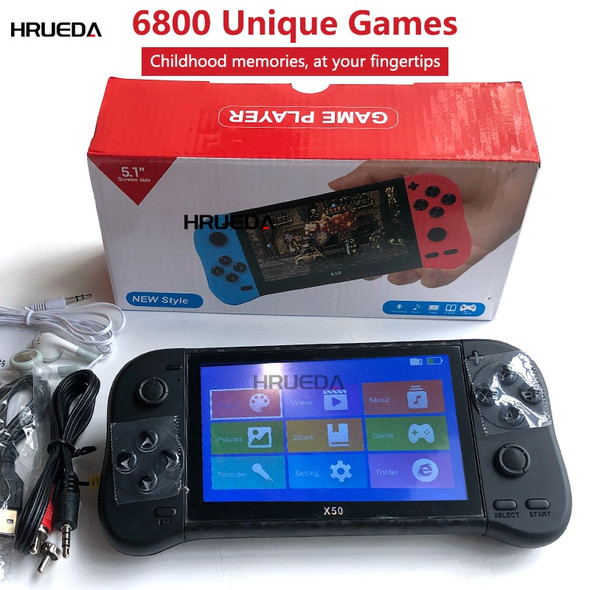 X50 game console Portable Game Console 6800 in 1 Retro 5.1inch HD screen Retro handheld Game Player