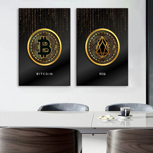 Bestselling Crypto Coins Bitcoin Cryptocurrency Canvas Painting Poster