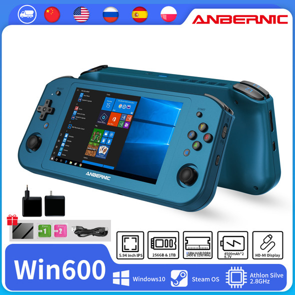 ANBERNIC Win600 PC Games Handheld AMD 3020e/3050e 5.94 Inch IPS Screen Office Video Game Console Windows 10 WiFi5  Pocket Laptop