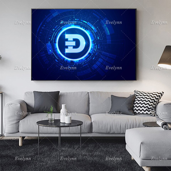 DOGE Crypto Digital Currency Wall Art Gift Oil Painting Poster and