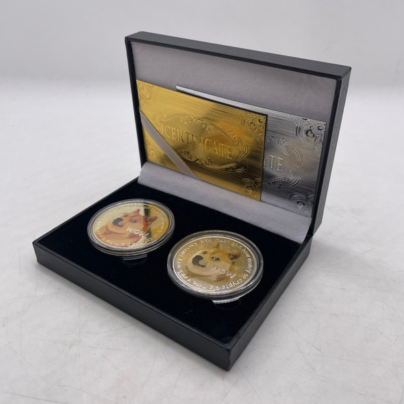 2 Pcs Dogecoin Killer Shiba Inu Coin (shib) Crypto Metal Gold Plated