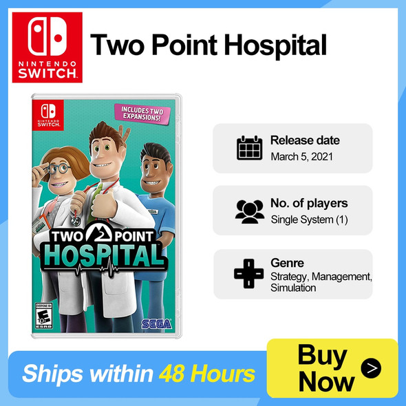 Two Point Hospital Nintendo Switch Game Deals 100% Official Original Physical Game Card Strategy Genre for Switch OLED Lite