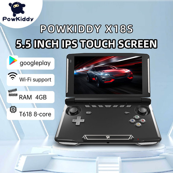 POWKIDDY X18S 5.5 Inch IPS Screen Black Version Android 11 L3+R3 Function Retro Games Handheld Game Console