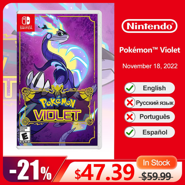 Pokemon Violet Nintendo Switch Game Deals 100% Official Physical Game Card RPG Genre 1-4 Players for Switch OLED Lite Console