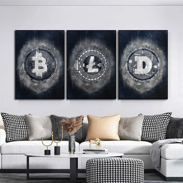 Modern Cryptocurrency Bitcoin Canvas Paintings Posters and Prints Wall