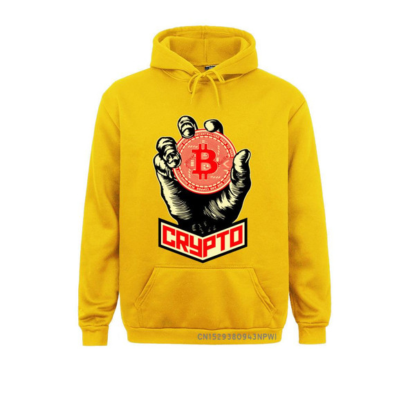 Bitcoin Crypto Cryptocurrency Sweatshirt Man's Gray Clothes Simple