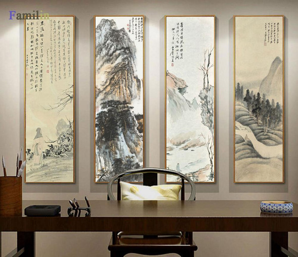 Affiche Vintage Canvas Painting Zhang Daqian Wall Art Picture For