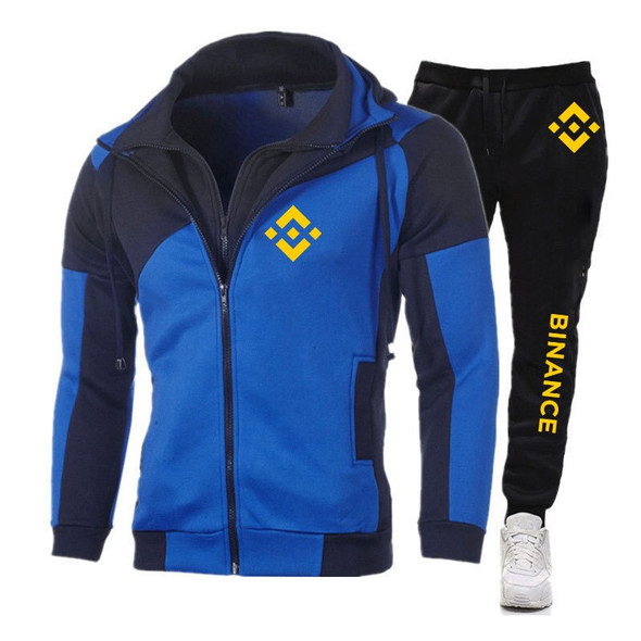 Binance Crypto 2023 Men's New Diagonal Zipper Hoodie Tracksuit Hooded