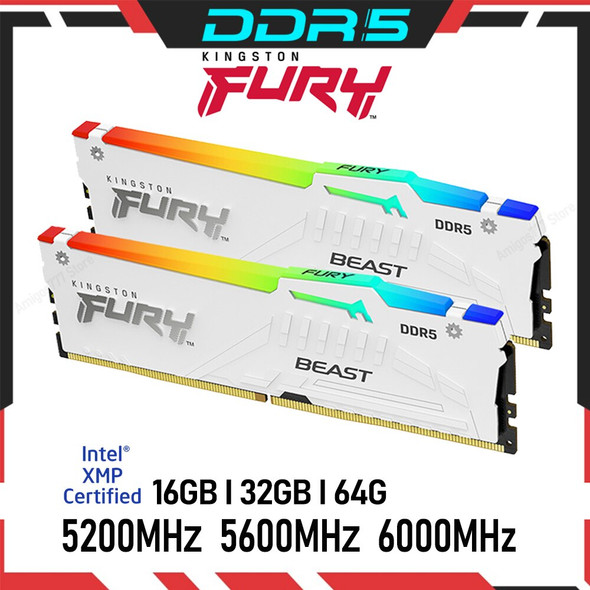 Kingston Fury Beast Ddr5 White Rgb 16gb 32gb 64gb 5200 5600 6000 Mhz